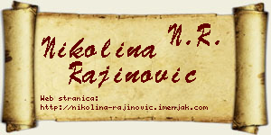Nikolina Rajinović vizit kartica